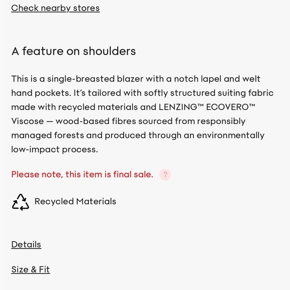 Aritzia Babaton Vogue Blazer, size 3, NWOT, matte pearl - Picture 5 of 11